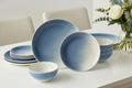 One of One Glacier Stoneware Dinnerware Set of 12 - Azure Blue