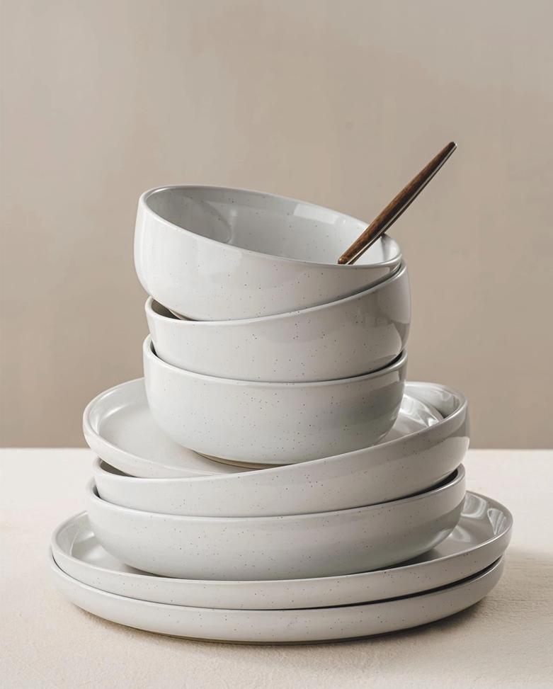 ONE of ONE Milkyway Stoneware Dinnerware Set of 12 - White