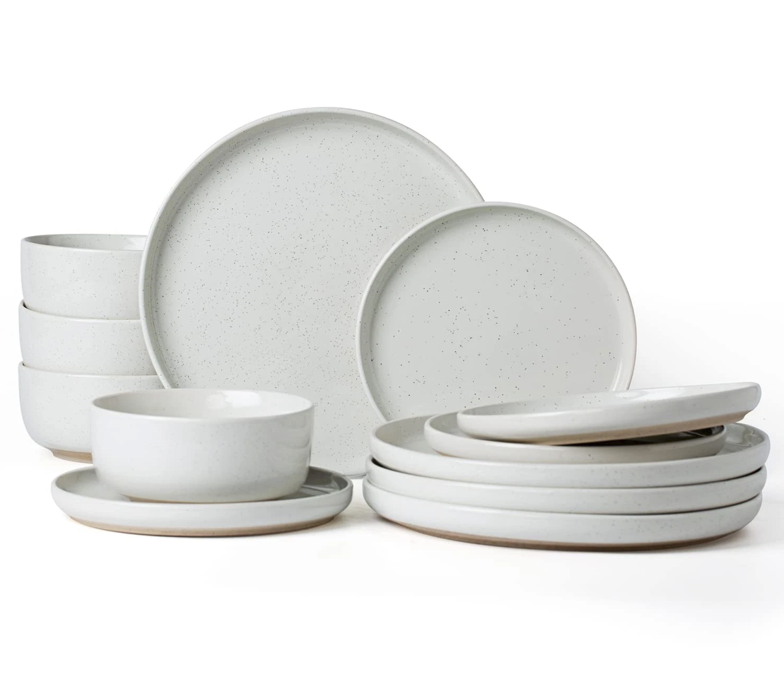 ONE of ONE Milkyway Stoneware Dinnerware Set of 12 - White