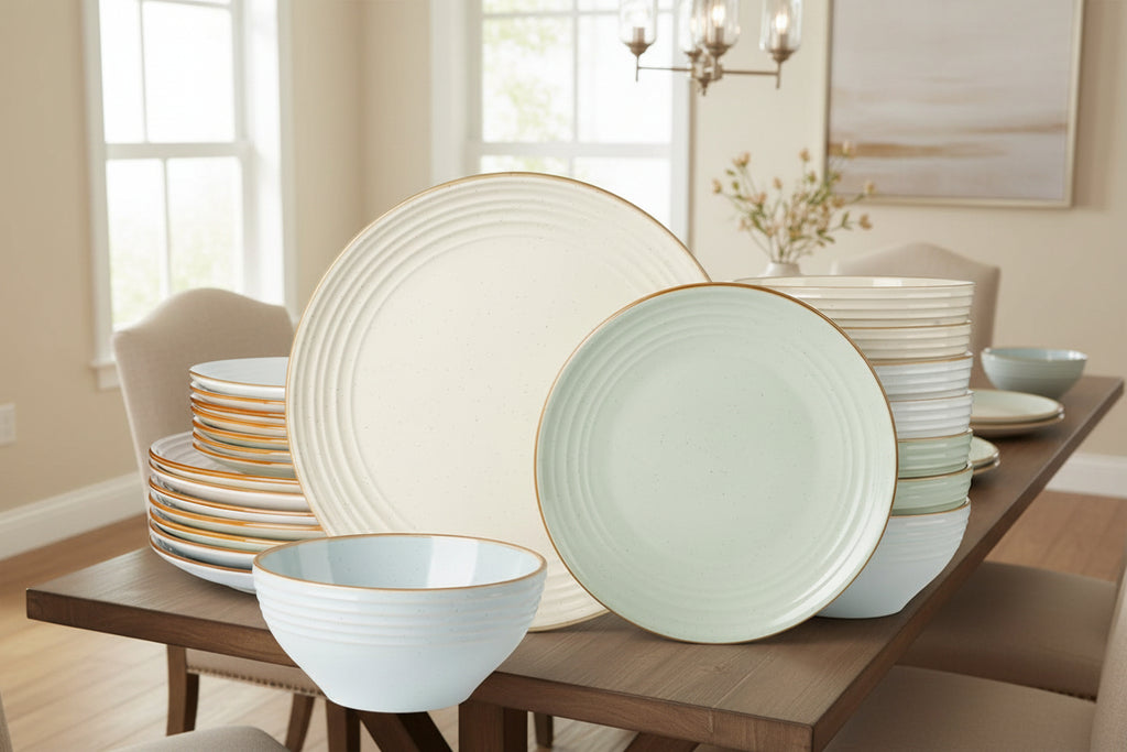 One of One Jupiter Stoneware Dinnerware Set of 24 - Multi Color