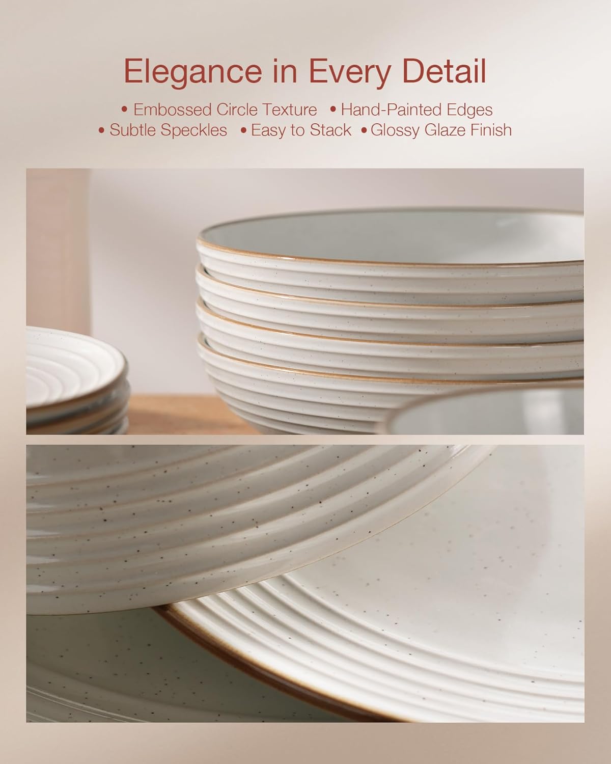 ONE of ONE Jupiter Stoneware Dinnerware Set of 12 - White