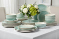 One of One Glacier Stoneware Dinnerware Set of 24 - Iced Green