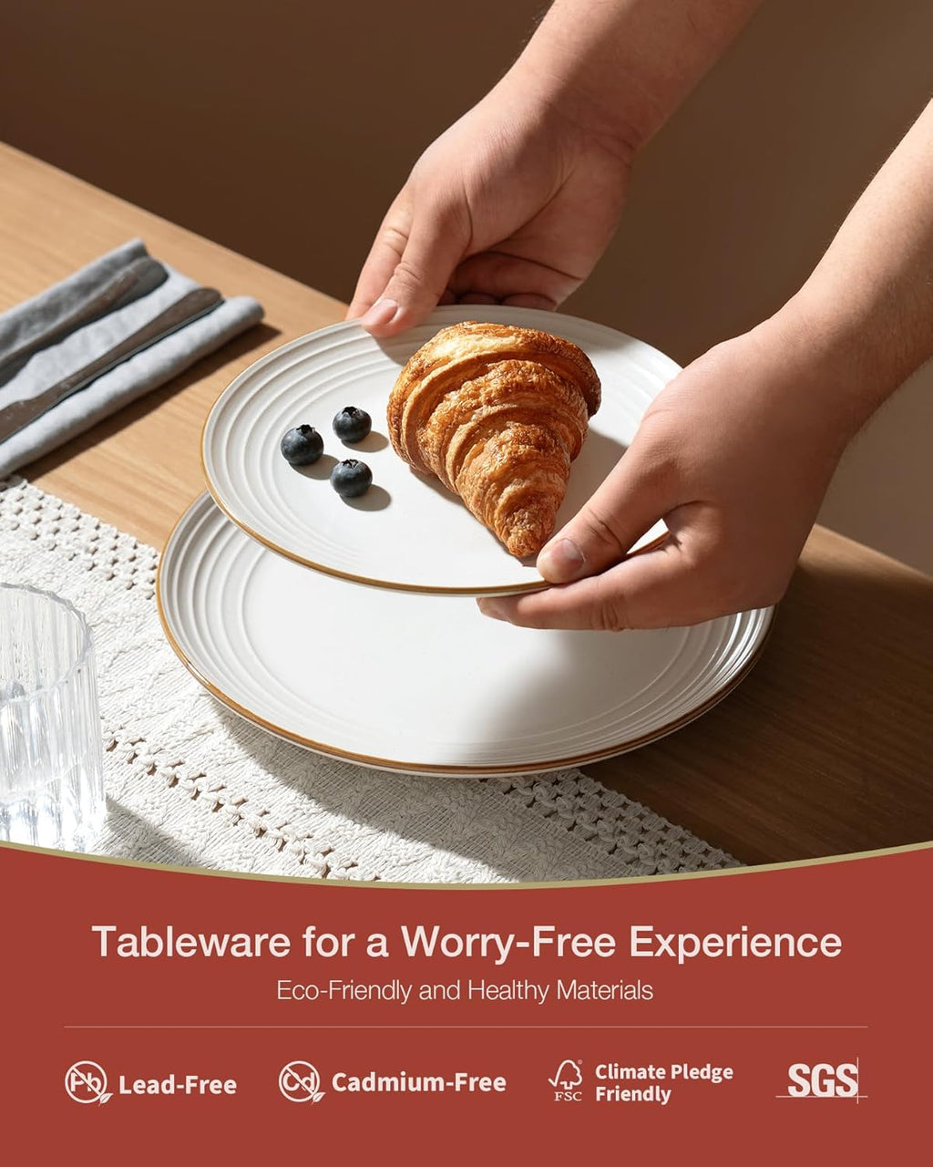 ONE of ONE Jupiter Stoneware Dinnerware Set of 12 - White