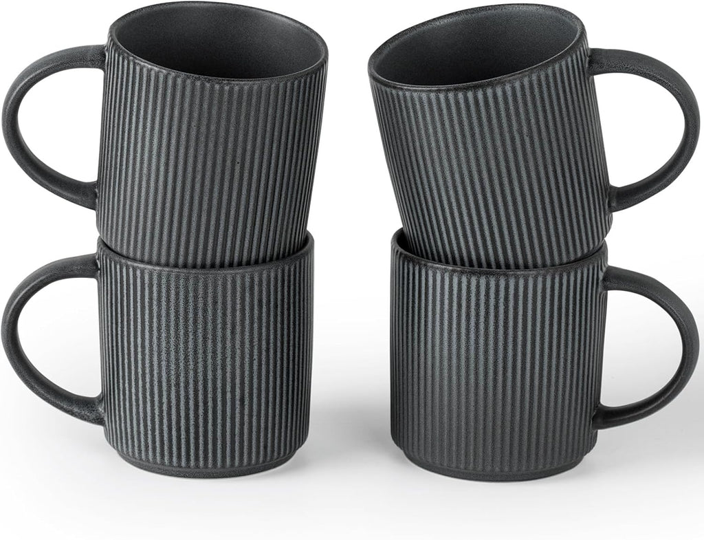 ONE of ONE Star Coffee Mug Cup Set of 4 - Matte Dark Charcoal