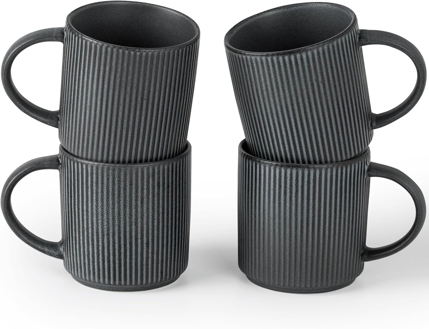 ONE of ONE Star Coffee Mug Cup Set of 4 - Matte Dark Charcoal