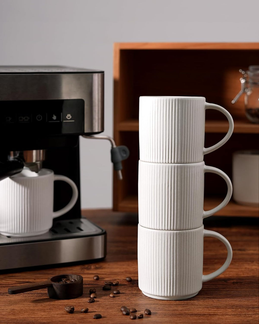 ONE of ONE Star Coffee Mug Cup Set of 4 - Matte White