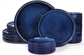 ONE of ONE Star Stoneware Dinnerware Set of 12 - Nebula Blue