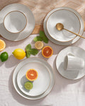ONE of ONE Jupiter Stoneware Dinnerware Set of 12 - White