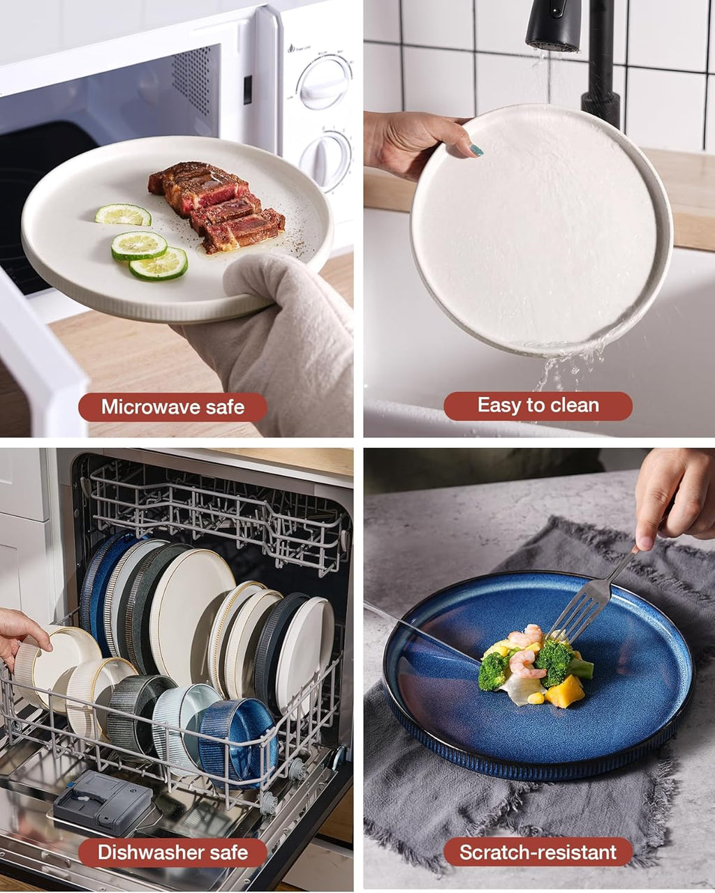 ONE of ONE Star Stoneware Dinnerware Set of 12 - Matte White