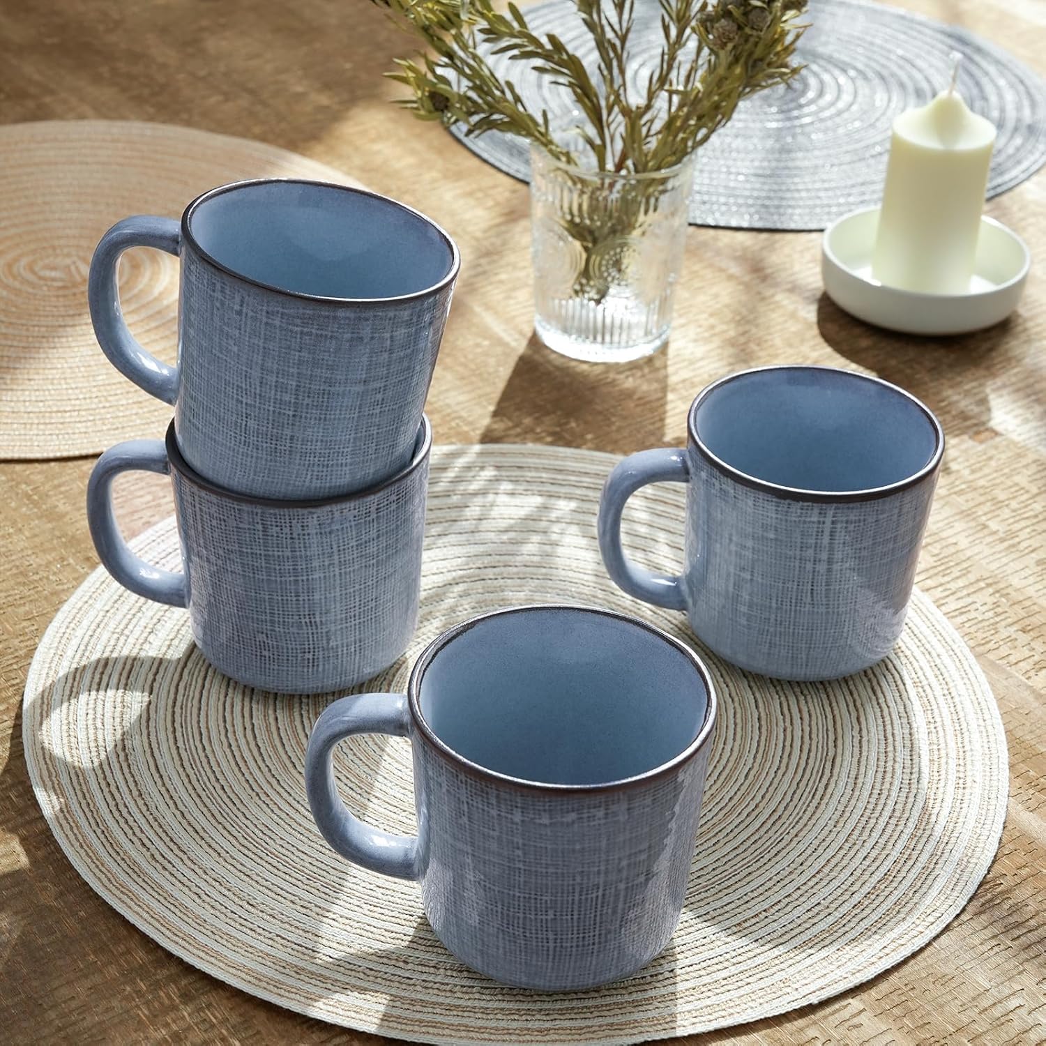 ONE of ONE Moonlight Coffee Mug Cup Set of 4 - Blue