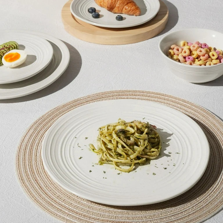 One of One Twilight Stoneware Dinnerware Set of 12 - White